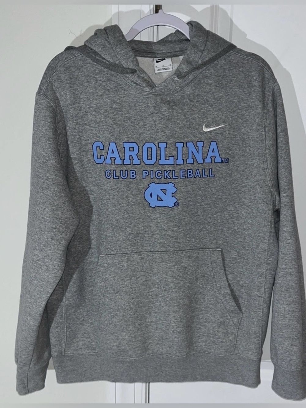 Nike Gray UNC North Carolina Tarheels Club Pickleball Hoodie Hooded sweatshirt M